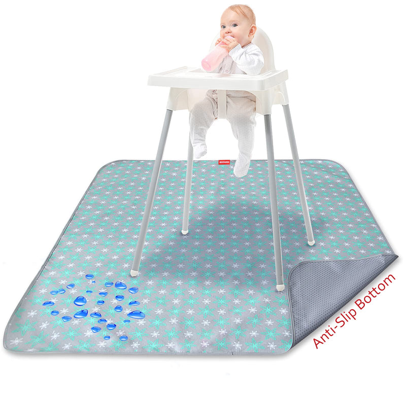 [Australia] - Splat Mat for Under High Chair Mat, Mealtime Baby Art/Crafts/Playtime, Anti Slip Waterproof Splash Machine Washable Portable Picnic Floor Feeding Table Cloth, 42x46 Inch Flower 42x46-inch 