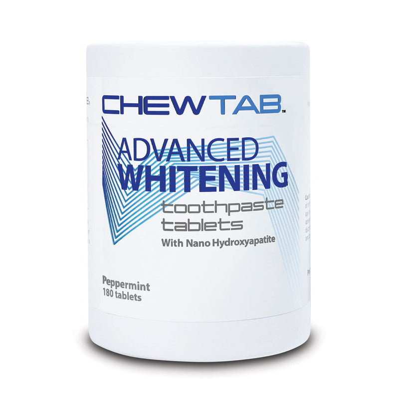 Chewtab Advanced Whitening Toothpaste Tablets with Nano-Hydroxyapatite 180 Count Refill (Peppermint) Peppermint