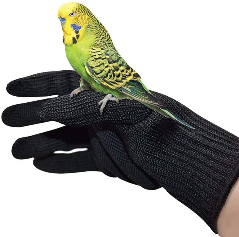 alfyng Bird Training Anti-Bite Gloves, Small Animal Handling Gloves, Chewing Protective Gloves for Small Animal Pet Squirrels Hamster Parrotlets Cockatiels Finch Macaw (1 Pair) Black - PawsPlanet Australia