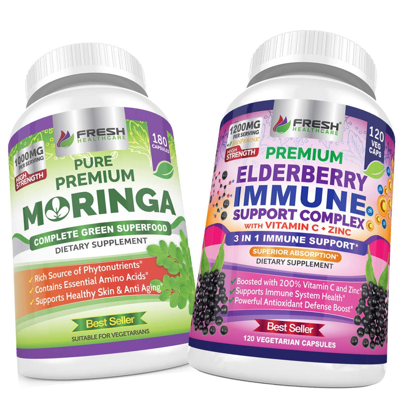 FRESH HEALTHCARE Moringa and Elderberry Immune Support Complex - Bundle