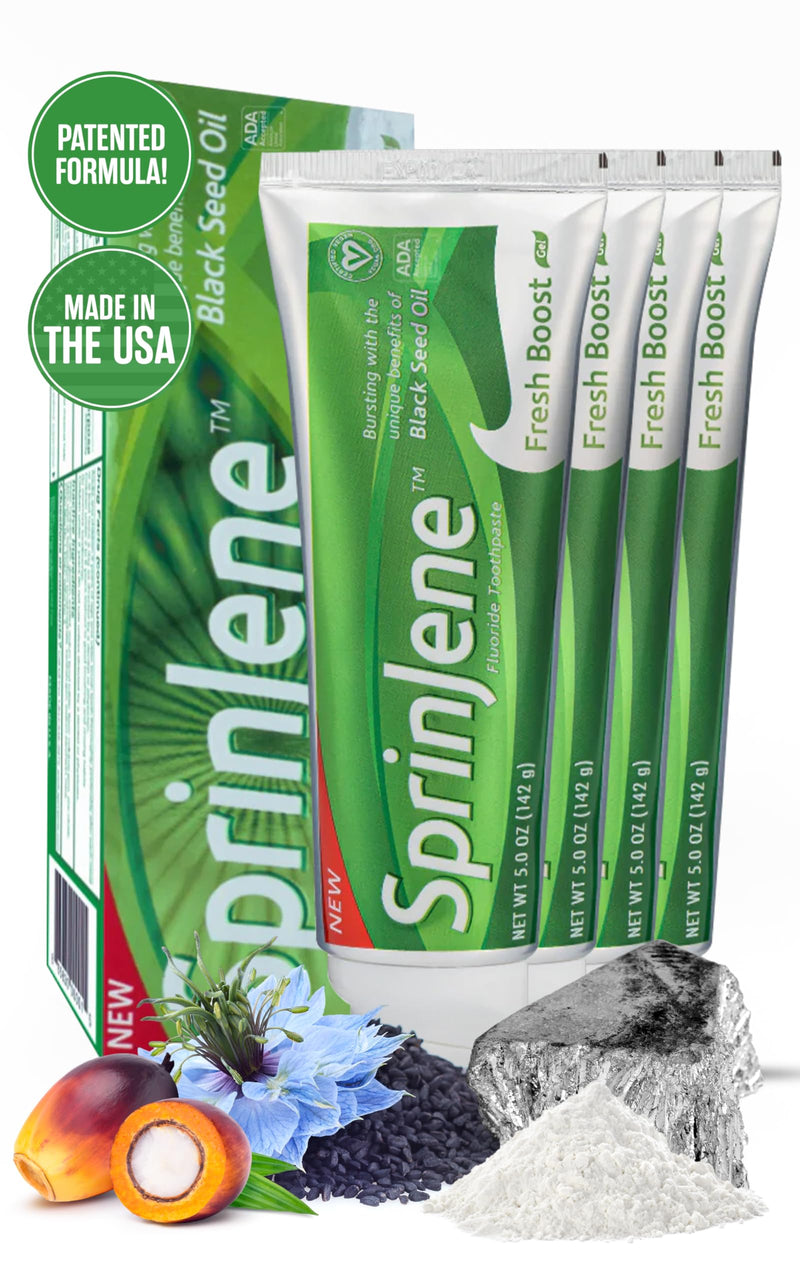 [Australia] - SprinJene Original Fresh Boost | Cavity Protection Toothpaste with Fluoride for Fresh Breath & Healthy Teeth | 4 Pack 5 Fl Oz (Pack of 4) 