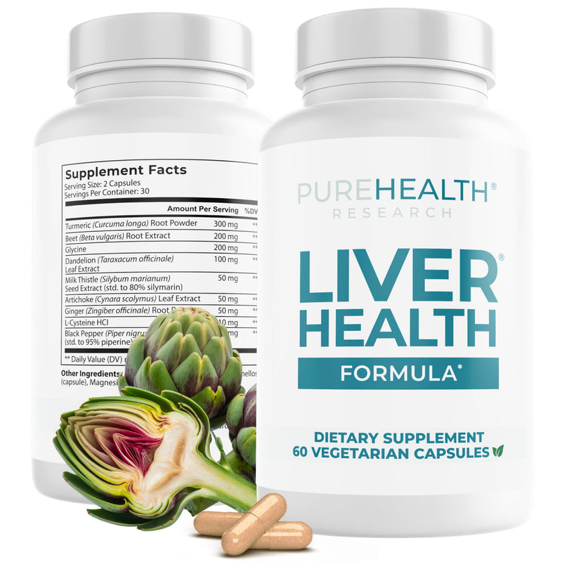 [Australia] - PUREHEALTH RESEARCH Liver Health ‚Äì Liver Cleanse Detox & Repair with Artichoke Extract, Milk Thistle, Dandelion Root, Turmeric, Beet Root to Healthy Liver Renew with 11 Natural Nutrients, 60 Capsules 60 Count (Pack of 1) 