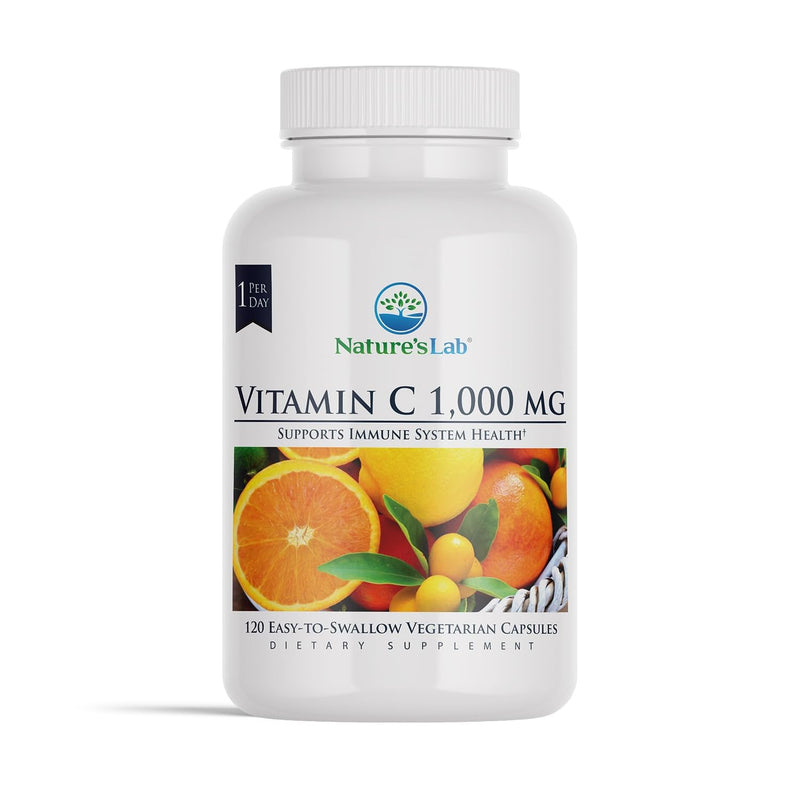 Nature's Lab Vitamin C 1000mg Per Capsule -Supports Immune System Health, 120 Count (Pack of 1) 120 Count (Pack of 1)