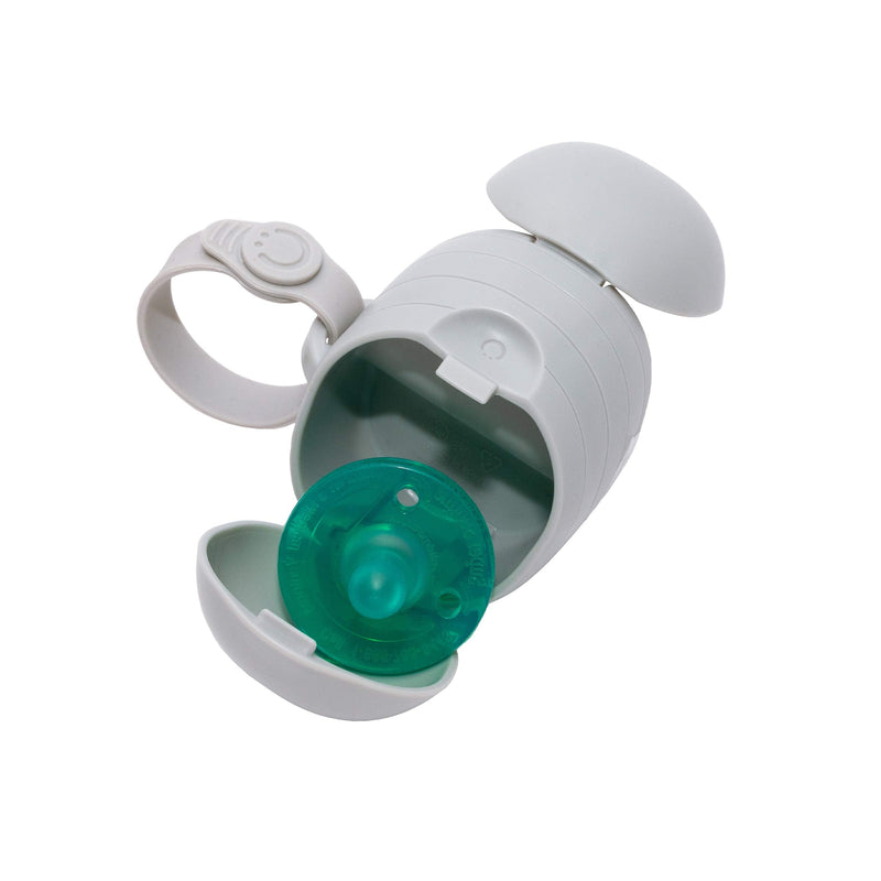 [Australia] - Ubbi On-The-Go Dual Pacifier Holder, Keep's Baby's Binkies Clean and Accessible, Portable for Travel, Diaper Bag Accessory Must Have for Newborns, Gray 