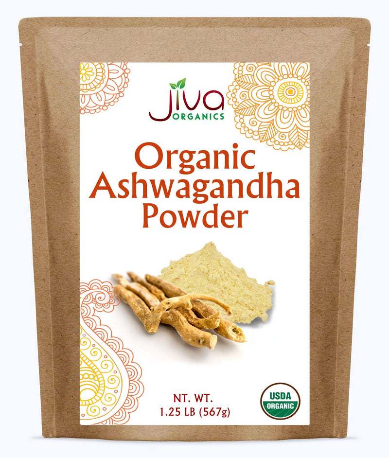[Australia] - Jiva Organics Ashwagandha Root Powder 1.25 Pound (20oz) - Raw, Pure, NON-GMO, Lab Tested 