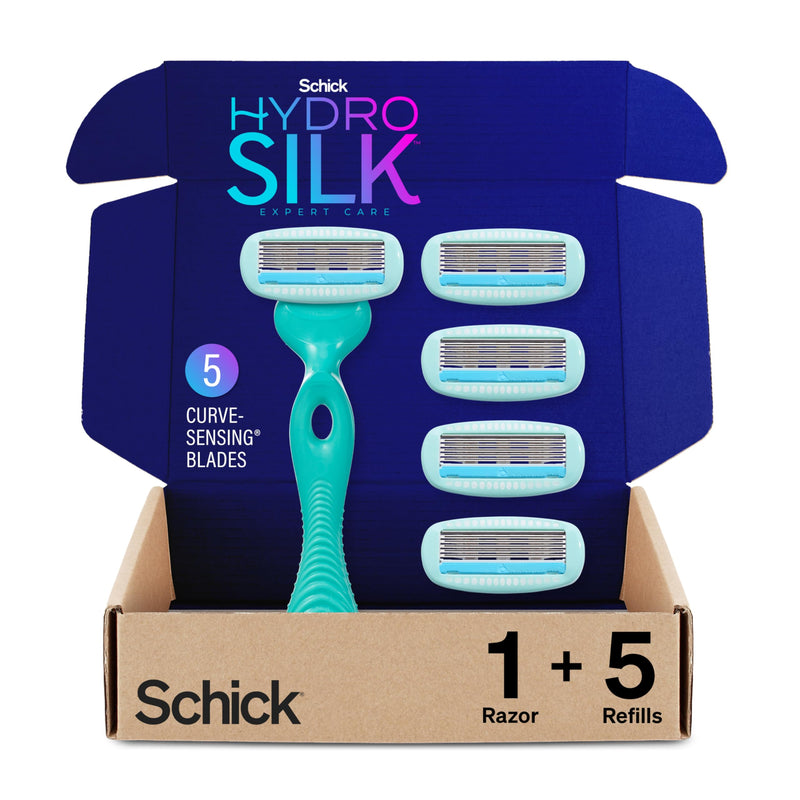 [Australia] - Schick Hydro Silk Sensitive Skin Razor for Women With 5 Moisturizing Razor Blade Refills 