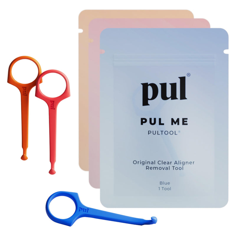 [Australia] - PUL Pack of 3 Reusable Clear Aligner Removal Tool — Compatible with Invisalign, Removable Braces, Retainers, Trays – Easy-to-Use Device Remover, Dental & Oral Hygiene Care Product – Blue, Orange, Pink 