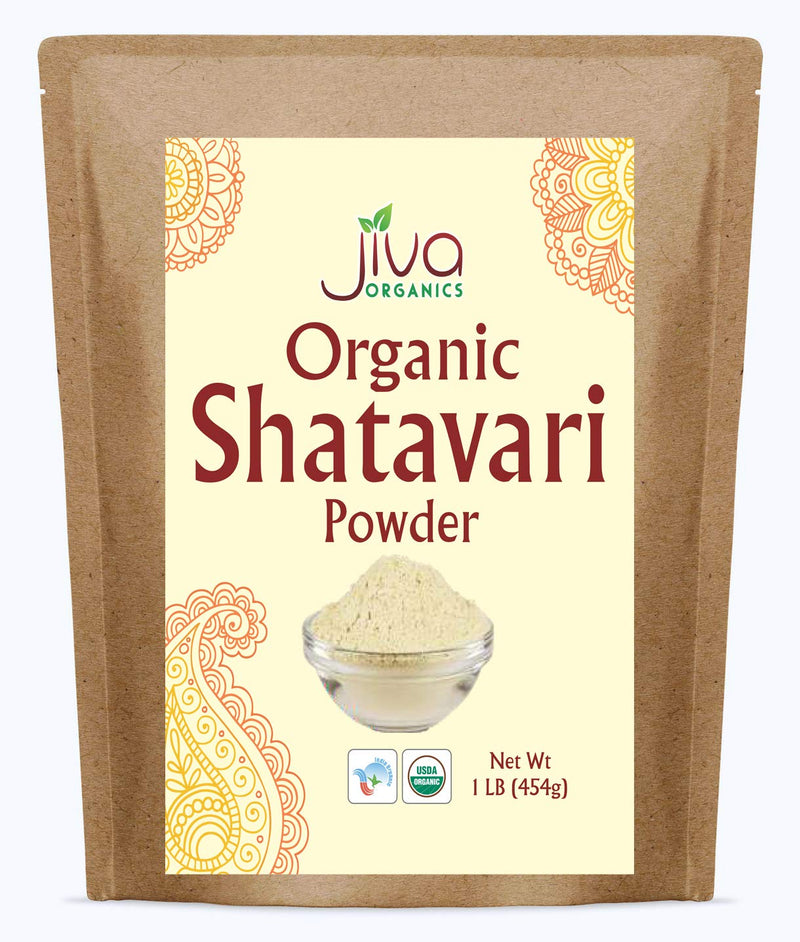 [Australia] - Jiva Organics Organic Shatavari Powder 1 Pound Bulk Bag - Asparagus racemosus - Pure Ayurvedic Herb 