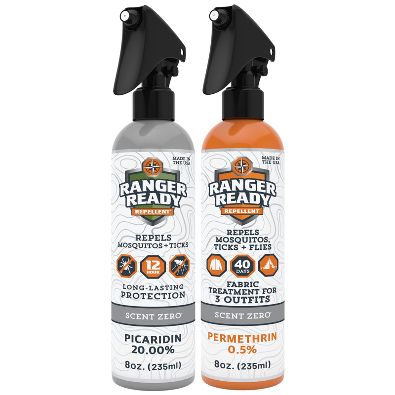 [Australia] - Ranger Ready Repellents P2Pak Permethrin + Picaridin Tick & Insect Repellent, Scent Zero, 8 Fl Oz. (Pack of 2) 8 Fl Oz (Pack of 2) 