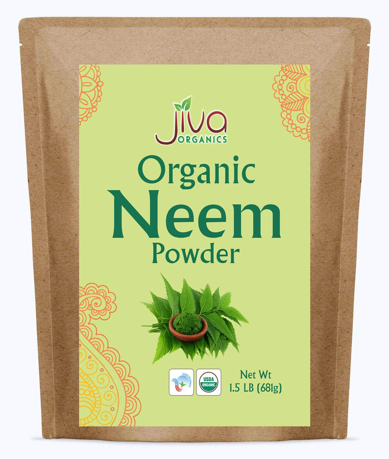 [Australia] - Jiva Organics Organic Neem Leaf Powder 1.5 Pound Bulk Bag - Azadirachta Indica - Pure & Natural Ayurvedic Herb - Neem Powder for Eating, Skin, Gums, and More! 1.5 Pound (Pack of 1) 