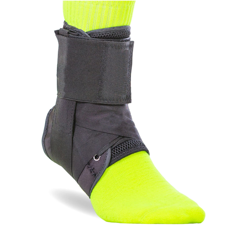BraceAbility Sports Ankle Brace - Best Lace Up Figure 8 Sprained, Rolled or Twisted Active Support Wrap Stabilizer Splint for Basketball, Volleyball, Soccer, Working Out, Running Pain Treatment (XS) X-Small