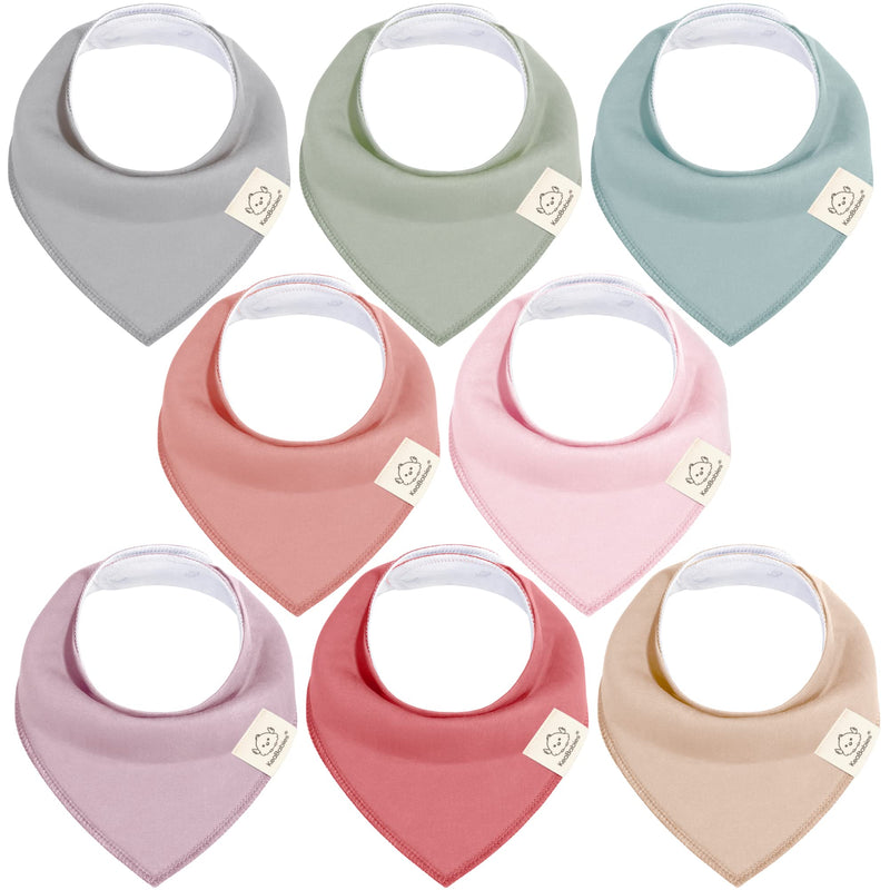 [Australia] - 8-Pack Organic Baby Bandana Drool Bibs for Girls - Super Absorbent Baby Bibs for Baby Girls, Baby Boys, Soft Cotton Bandana Bibs, Baby Drool Bib, Teething Bibs for Infant, Toddler(Muted Pastel) Muted Pastel 