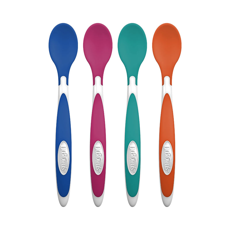 [Australia] - Dr. Brown's TempCheck Temperature Color-Changing Spoons for Babies and Toddlers, BPA Free, 4 Count (Pack of 1) TempCheck, Color-Change Spoons 