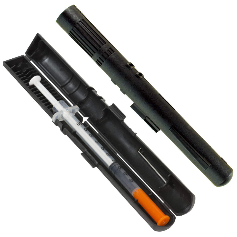 [Australia] - GMS Syringe Case - Portable Travel Insulin Carrying Case for Pre-filled Syringes (2 Pack) (Black) Black 