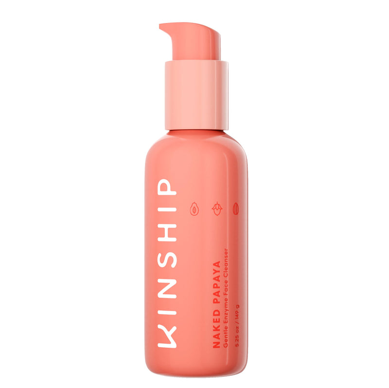 Kinship Naked Papaya Hydrating Gentle Cleanser | Natural Cream Face Wash | Vitamin E, Jojoba Oil Facial Cleanser | Makeup Remover | Sensitive Skin Care (5.25 Oz) 5.25 Ounce (Pack of 1) No Color