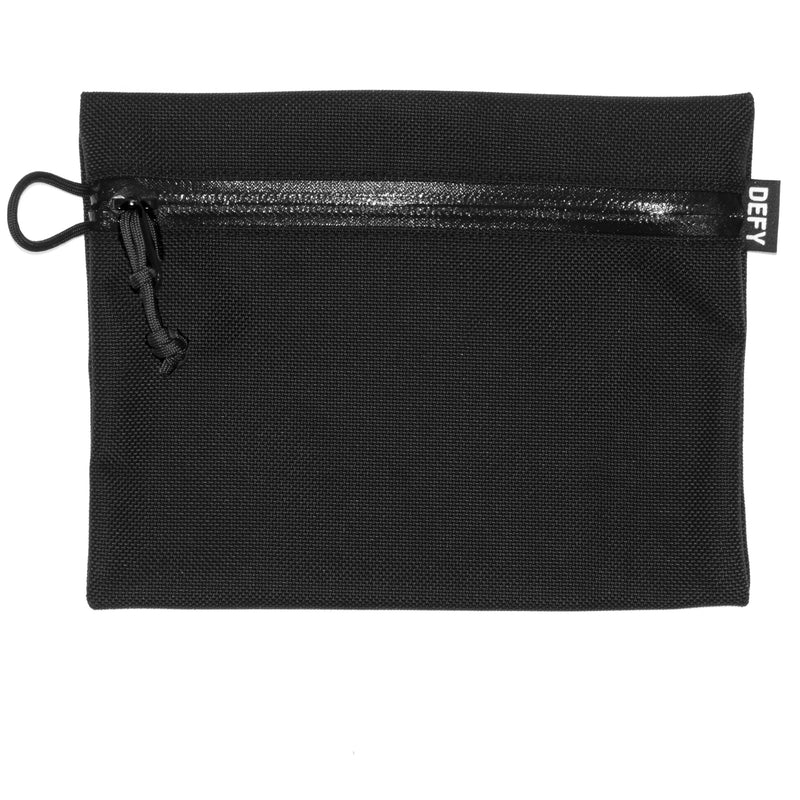 DEFY Project Ballistic Travel Pouch | Lightweight Nylon Organizer | Premium Tech Wallet | Water Resistant Travel Organizer (Large, Black) Large Ballistic Nylon Black