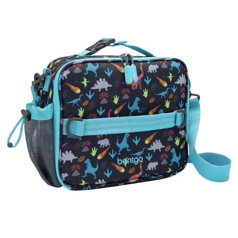 [Australia] - Bentgo® Kids Lunch Bag - Durable, Double-Insulated Lunch Bag for Kids 3+; Holds Lunch Box, Water Bottle, & Snacks; Easy-Clean Water-Resistant Fabric & Multiple Zippered Pockets (Dinosaur) Dinosaur 