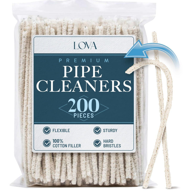 [Australia] - Lova Pipe Cleaners Bulk (200 Hard Bristle) Easily Cleans and Craft! Arts and Crafts, Glass and Pipe, Glass Pipe Cleaner, Pipe Cleaner for Cleaning, Glass Pipes, Pipecleaners 200 Hard 