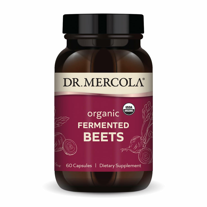 [Australia] - Dr. Mercola Organic Fermented Beets - Nitric Oxide Support - USDA Organic, Non-GMO, Gluten-Free & Soy-Free - 60 Capsules 