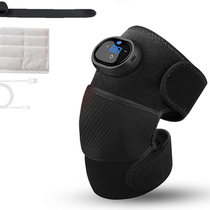 [Australia] - 2-in-1 Arthritis Pain Relief Knee Brace, Heated Knee Support for Arthritis, Knee Heating Pad for Hot or Cold Therapy Keep Warm, Electric Heated Knee Wrap for Pain Relief and Massage 