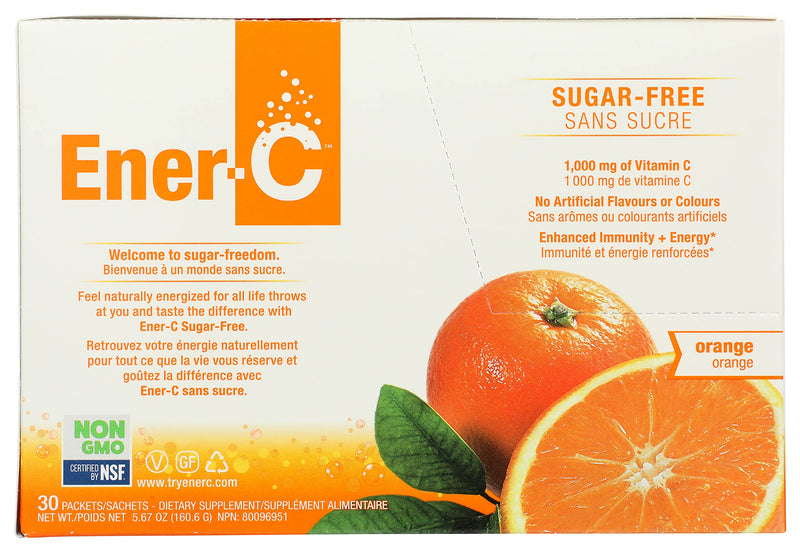 Ener-C Multivitamin Drink Mix, Sugar Free - Orange, 30 Count | Vitamin Packets for Water, Electrolytes Powder Packets, Vitamin Drink Mix, Hydration Liquid Mix