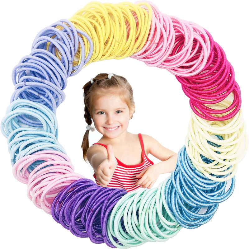 [Australia] - 200pcs Hair Ties for Kids Toddler Hair Ties for Girls Elastic Small Hair Bands for Kids thin 