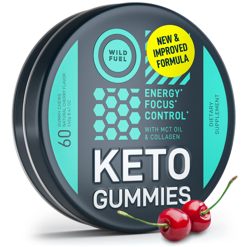 [Australia] - MCT Oil Keto Gummies Collagen Metabolism Booster - Pre Workout Gummy Energy Chews Keto Candy - Physical and Mental Energy, Low Carb, Low Calorie - 60 Cherry Collagen Gummies For Women and Men MCT Oil Keto Gummies 