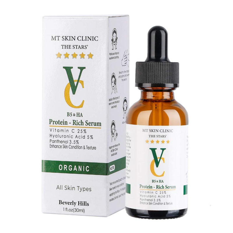 Pro Advanced Hyaluronic Acid Serum for Face, Glow+ Antioxidant Protein-Rich Face Lift Serum with Vitamin C, Niacinamide and B5 for Dry Skin Hydrating and Anti-Aging, 1oz