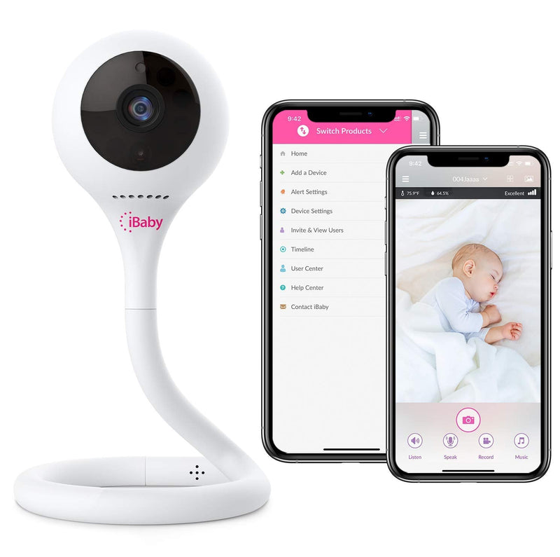 [Australia] - iBaby M2C WiFi Baby Monitor Camera with FHD Audio 1080P with Night Vision Wall Mount Kit Included 2021 Updated Video Audio Quality with Motion Crying Alerts, White M2C with Flexible Tail 