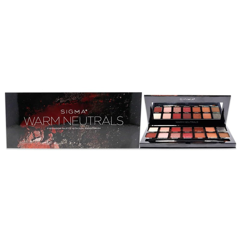 [Australia] - Sigma Beauty Warm Neutrals Eyeshadow Palette - 14 Warm Eyeshadow Shades in Matte, Shimmer and Metalic Finishes - Highly Pigmented Vegan Eye Makeup Palette - Clean Beauty Products 