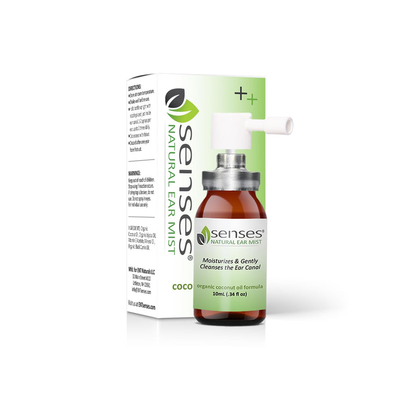 [Australia] - SENSES Natural Ear Drops - Physician Formulated Soothing, Organic Coconut Oil for Irritated Ears - Use for Cleansing, Moisturizing, Relief from Allergies, Hearing Aids, and Ear Wax, 0.34 Fl Oz 