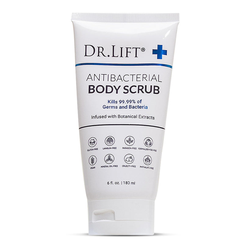 Antibacterial Body Scrub, Botanical Exfoliating Formula, 6 Fl Oz | With Vitamin E, Vitamin A, Lavender, and Salt Granules to Exfoliate and Nourish Skin, Body Care for Oily and Combination Skin