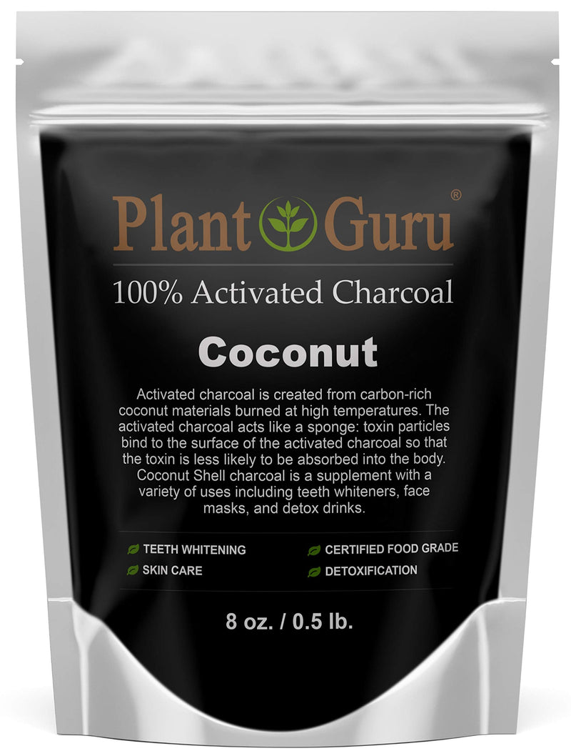 [Australia] - Activated Charcoal Powder 8 oz. Coconut - Food Grade Kosher Non-GMO - Teeth Whitening, Facial Mask and Soap Making. Promotes Natural Detoxification and Helps Digestion 