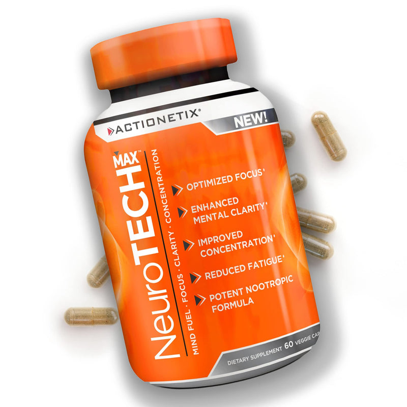[Australia] - NeuroTech MAX Brain Supplements for Memory and Focus, Caffeine Free Nootropic Brain Supplement, Rich Brain Supplements with DMAE, Bacopa, Huperzine for Atheletic Performance 