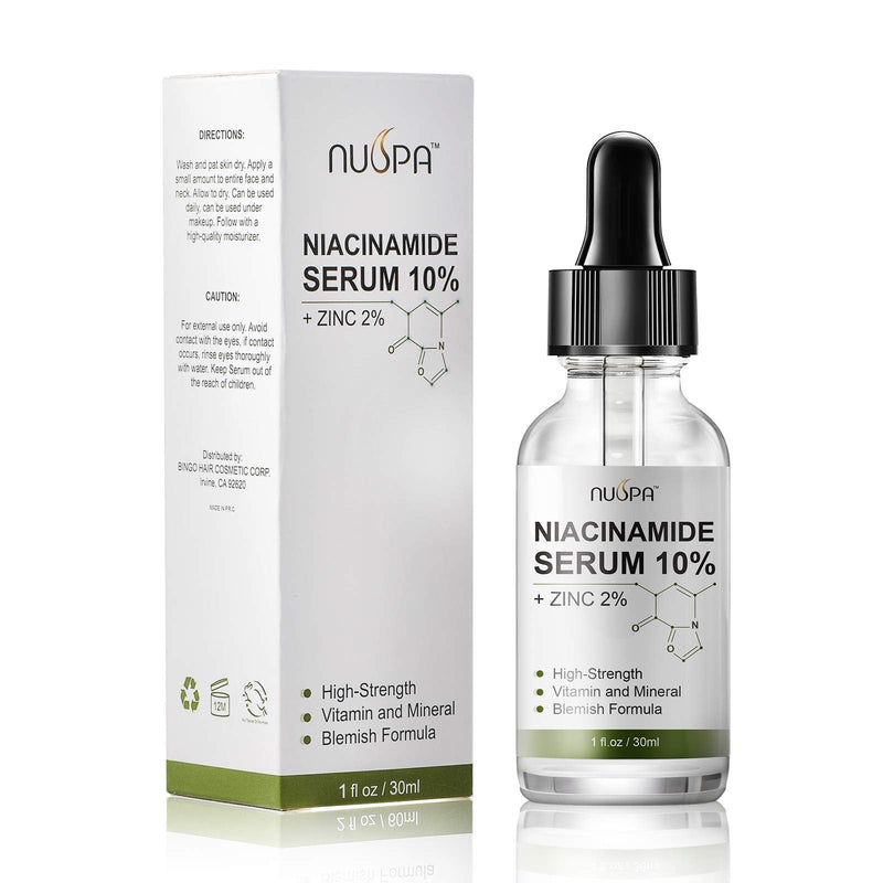 Niacinamide Serum 10% Plus Zinc 2% for Face Skin Care Vitamin B3 Facial Serum with Hyaluronic Acid for Acne Pore Reducer Treatment