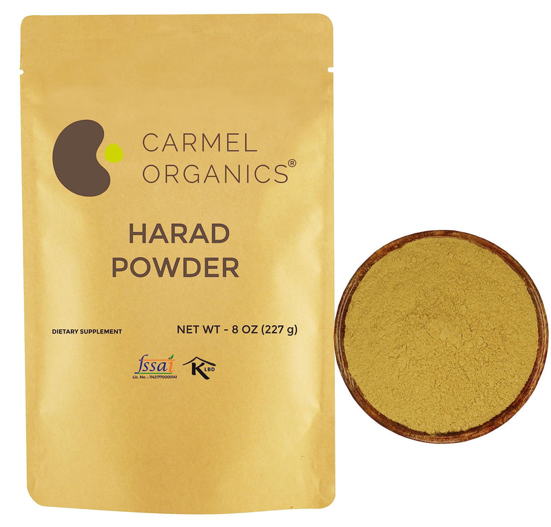 [Australia] - CARMEL ORGANICS Harad/Haritaki Fruit Powder 8 Ounce or 0.5 Lb/227 Grams(Pack of 1) | Natural | No Added Preservative | Non-GMO | Terminalia Chebula Powder 8 Ounce (Pack of 1) 