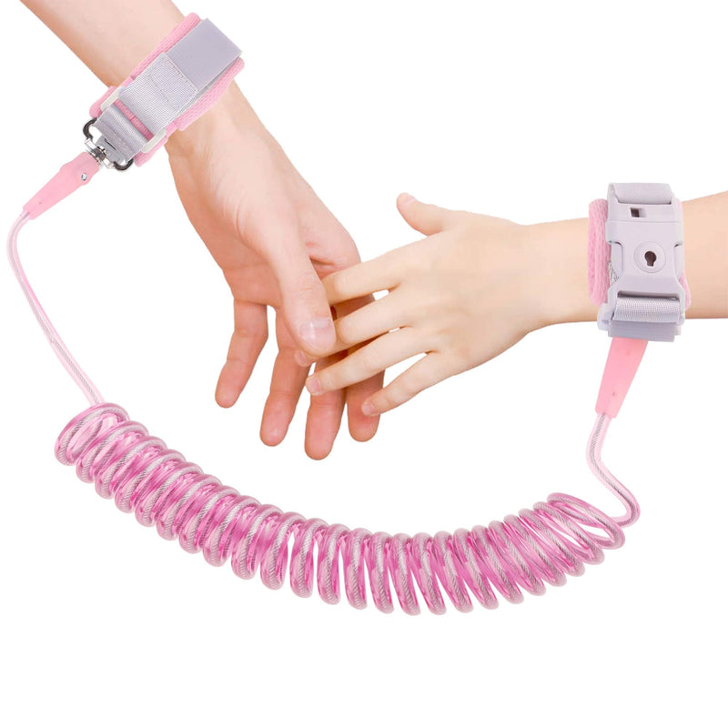 [Australia] - Anti Lost Wrist Link, Toddler Safety Leash with Key Lock, Safety Wrist Leash for Toddlers, Babies & Kids 8.2 feet Pink (red) red 