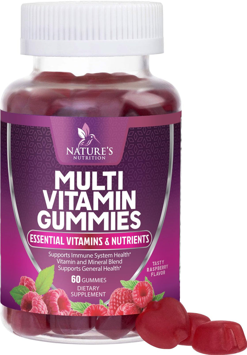 Multivitamin Gummies for Adult with Vitamins A, C, D, B12 - Gummy Multivitamins for Daily Nutritional Support with Vitamins & Minerals for Women & Men, Nature's Multi VIT Vitamin - 60 Gummies 60 Count (Pack of 1)