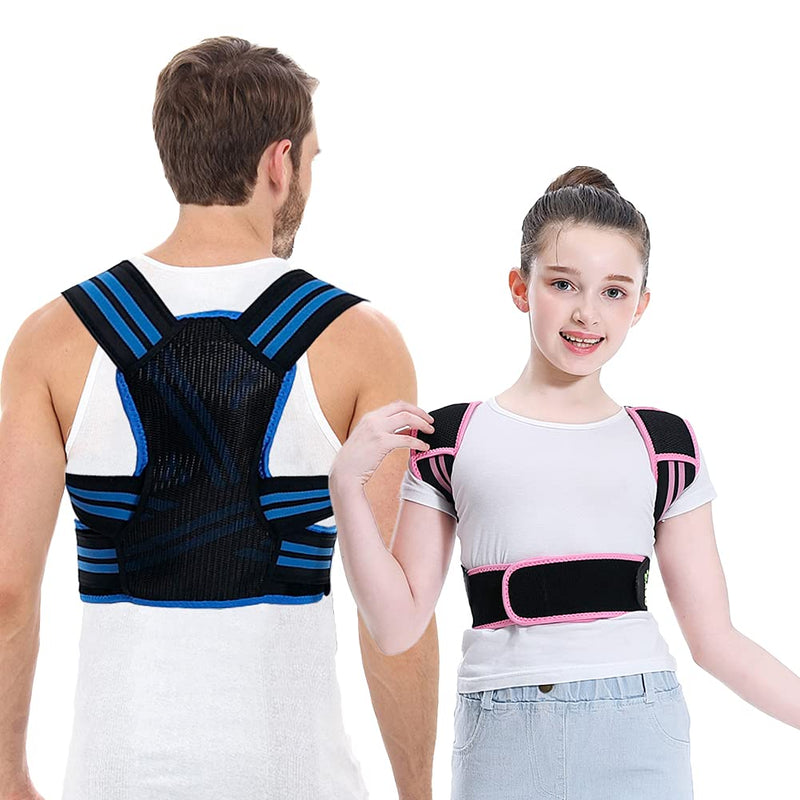 Lexniush Professional Posture Corrector for Kids and Teens, Effective Upper Back Posture Brace for Teenagers Boys Girls Spinal Support to Improves Slouch, Prevent Humpback, Relieve Back Pain Pink Large (Pack of 1)