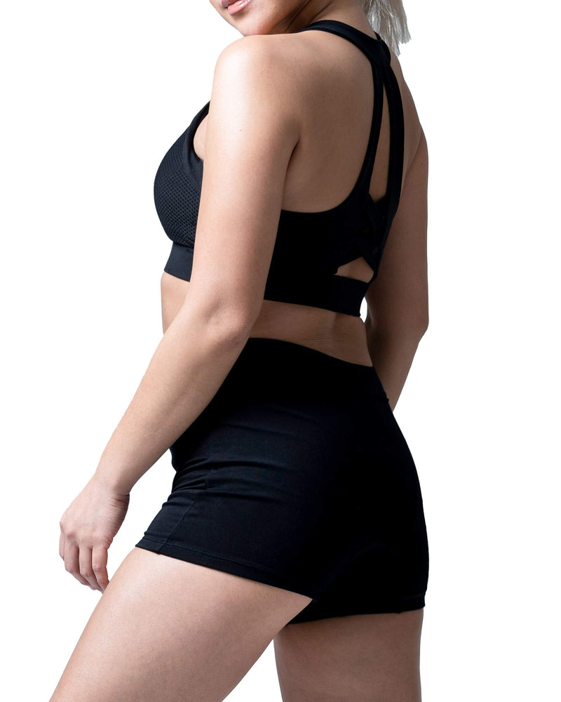 [Australia] - Overnight Period Shorts for Women - 2" Absorbent Sleep Period Boyshorts Heavy Flow Medium Black 