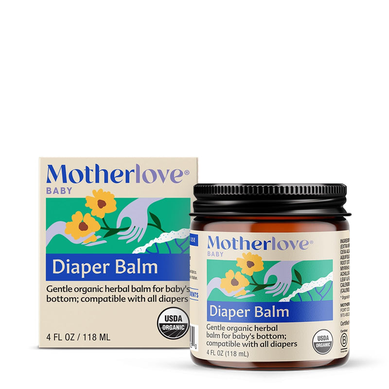 [Australia] - Motherlove Diaper Balm (4 oz) Organic Herbal Diaper Rash Cream‚ÄîCloth diaper Safe, Zinc Oxide- & Petroleum-Free 4 oz 
