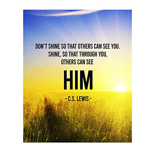 Shine So Others Can See Him Wall Art, Christian Quote Poster, 8x10 Unframed