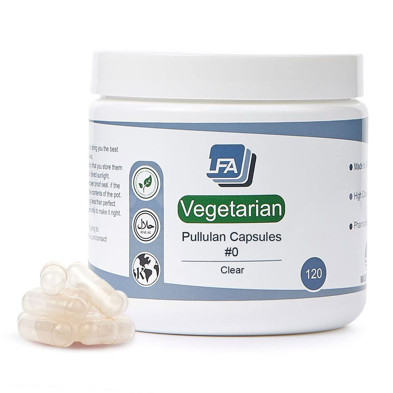 Size 0 Empty Capsules - Vegan Pullulan - 120 Count Vegetarian Capsules Empty - Joined Fillable 0 Vegetable Pill Capsules - Veggie Caps for DIY Vitamin Capsule Filling Kit - Halal Kosher Tapioca 120 Count (Pack of 1)