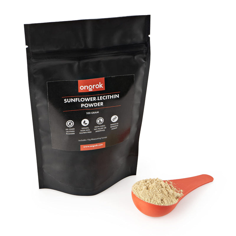 [Australia] - ONGROK All Natural Sunflower Lecithin Powder, Vegan, Non-GMO Lecithin Powder for Edibles, includes 15g Scoop, Magical Binding Agent (100g /3.52oz) 