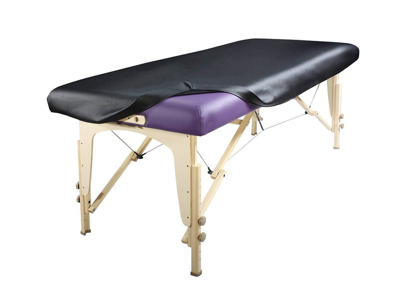 [Australia] - Vinyl Massage Table Protector Cover Fitted (Black) Black 