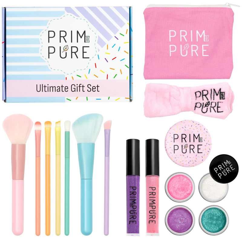 [Australia] - Prim and Pure Ultimate Mineral Makeup Gift Set | Perfect for Play Dates & Birthday Parties | Kids Safe Eyeshadow Makeup Mineral | Organic & Natural Makeup Kit | Made in USA 