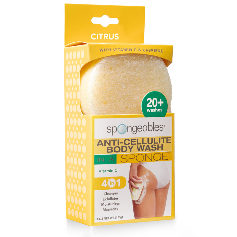 Spongeables Exfoliating Body Wash in a 20+ Wash Sponge, Vitamin C, 1 Count 1 Count (Pack of 1)