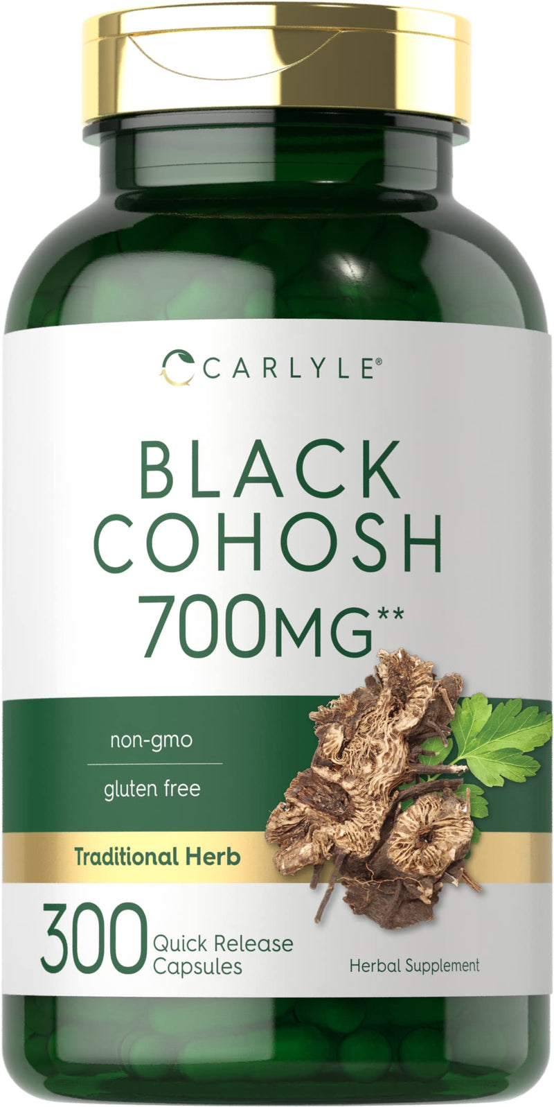 [Australia] - Carlyle Black Cohosh Capsules | 700mg | 300 Count | Non-GMO, and Gluten Free Formula | Black Cohosh Root Extract Supplement 