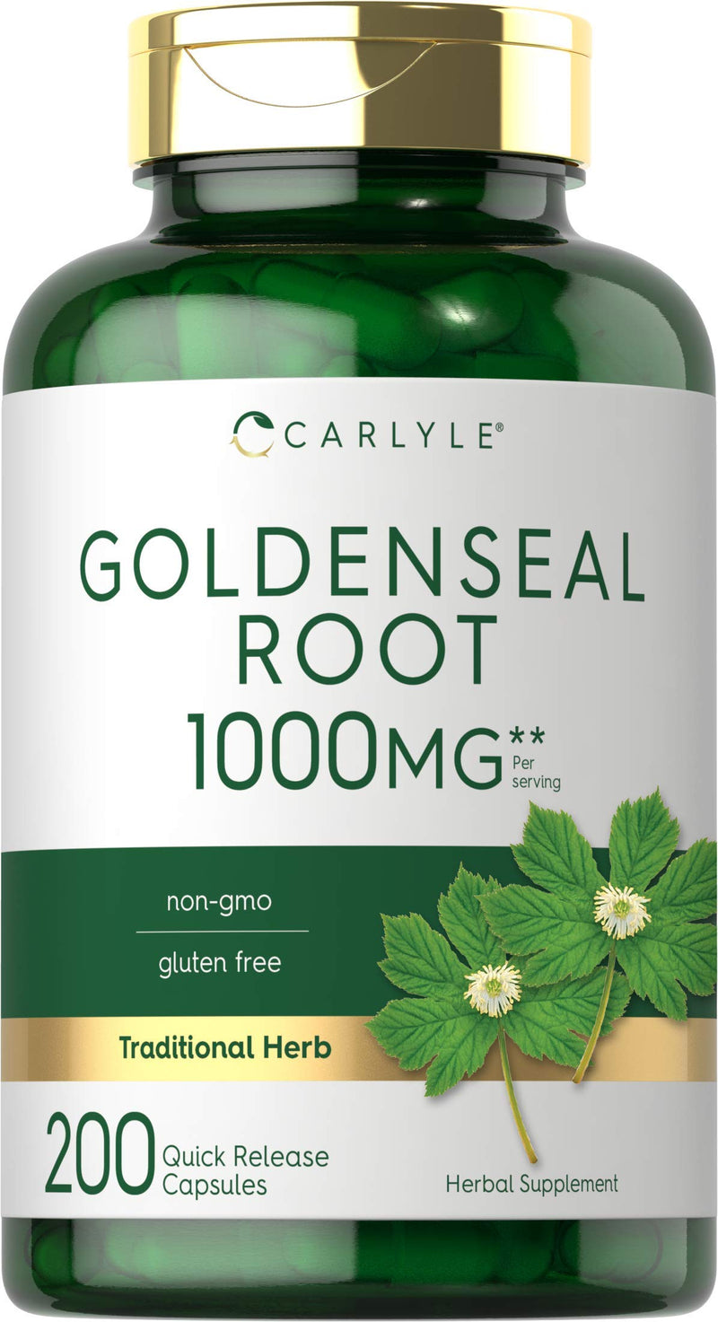 [Australia] - Carlyle Goldenseal Root Capsules 1000mg | 200 Count | Traditional Herb Supplement | Non-GMO, Gluten Free 
