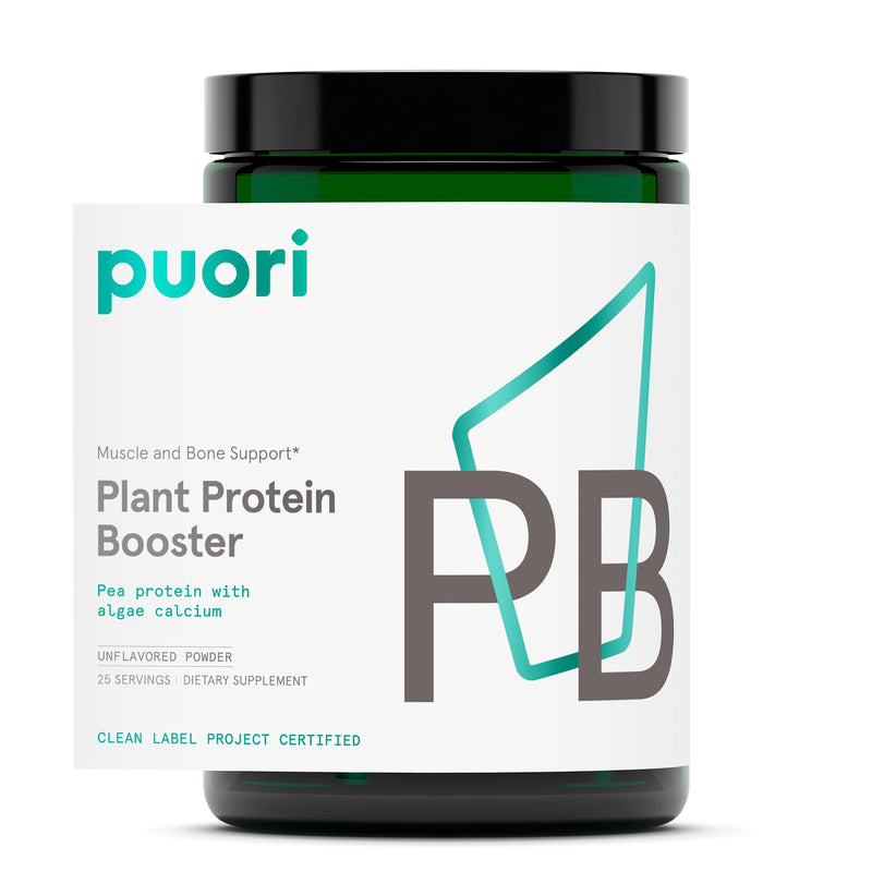 [Australia] - Puori Vegan Plant Protein Enhancer Powder - 25 Servings - Neutral Flavor Pea Protein with Algae Calcium for Essential Amino Acids - Dairy-Free, Vegetarian, Non GMO 
